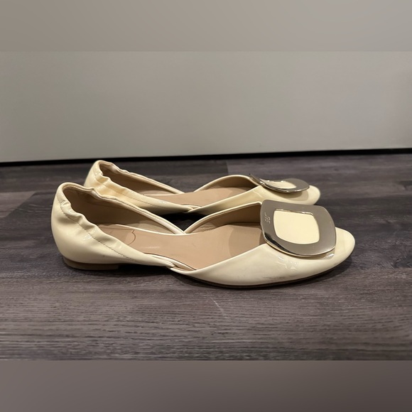 ROGER VIVIER Patent Leather D’Orsay Ballerina Flats White 36.5 US 6 - Picture 4 of 5